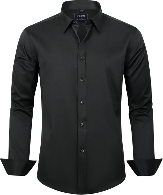 Men's Black Wrinkle-Free Shirt