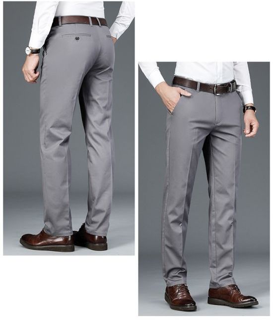 Men's Grey Color Cotton Pant