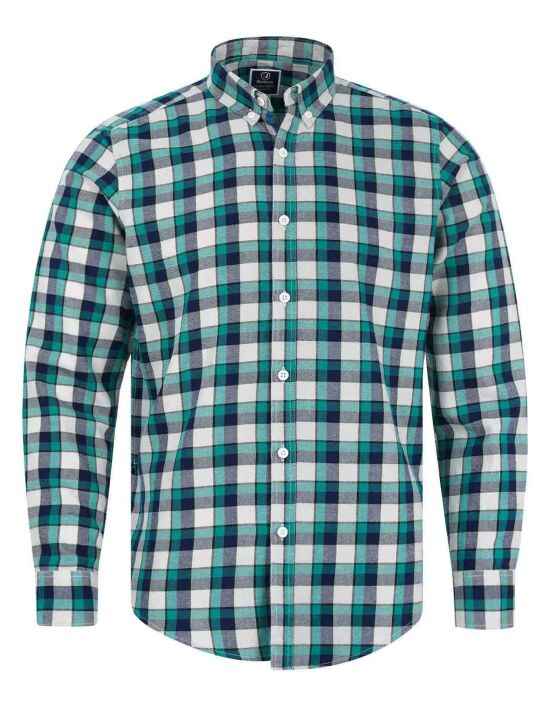 Men's Navy Green Check Casual Shirt