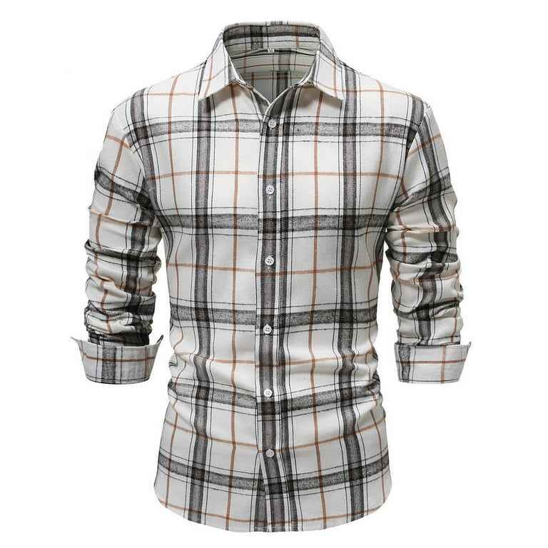 Men's Plaid Long Sleeved Shirt