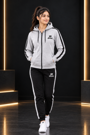 Women’s Premium Grey & Black Tracksuit